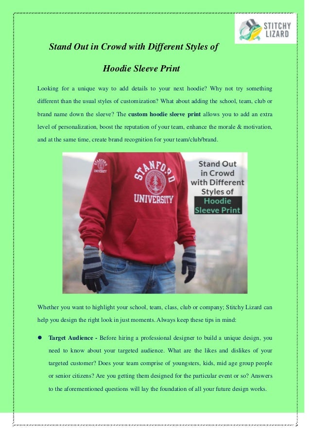 custom hoodie sleeve print