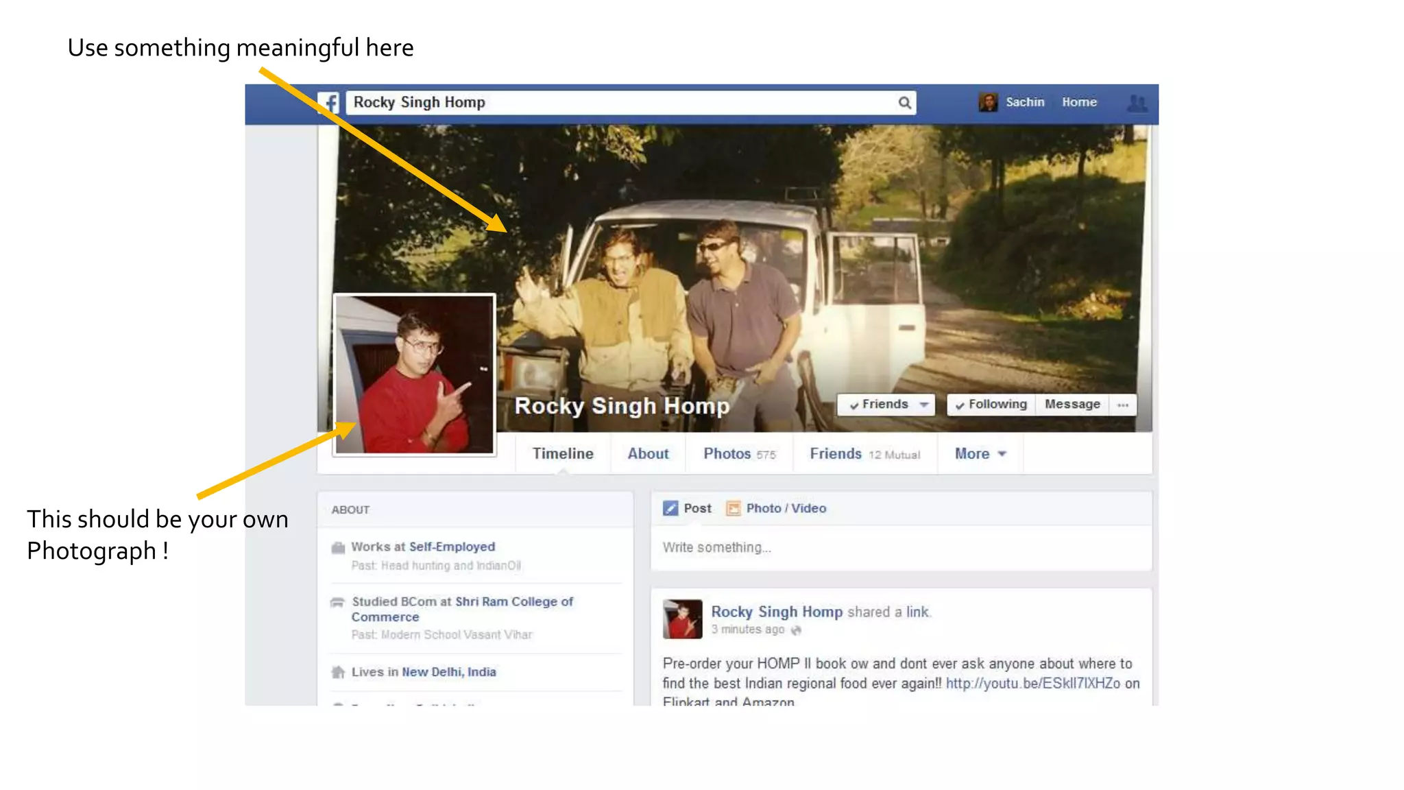 This should be your own
Photograph !
Use something meaningful here
 