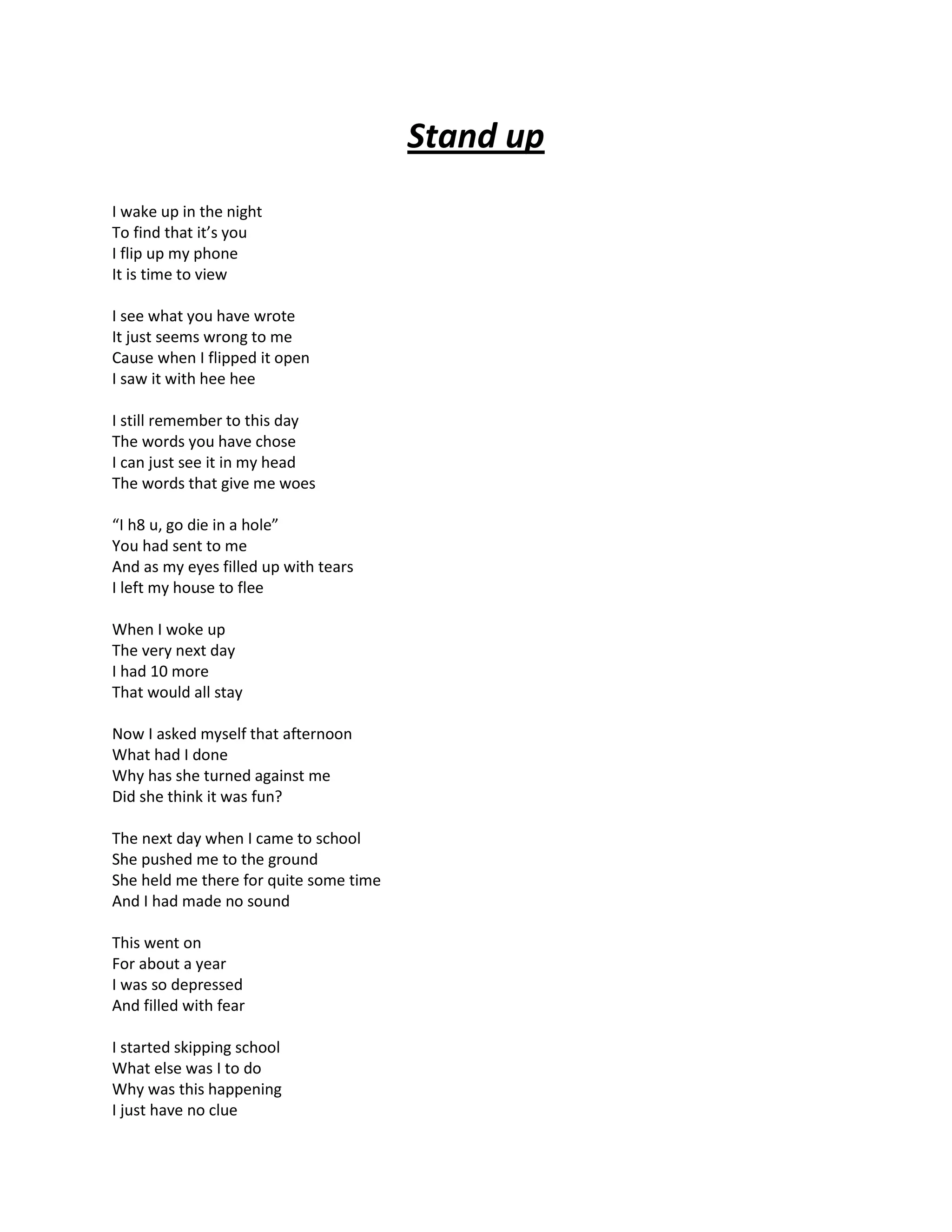 Stand Up (Against Bullying) PDF