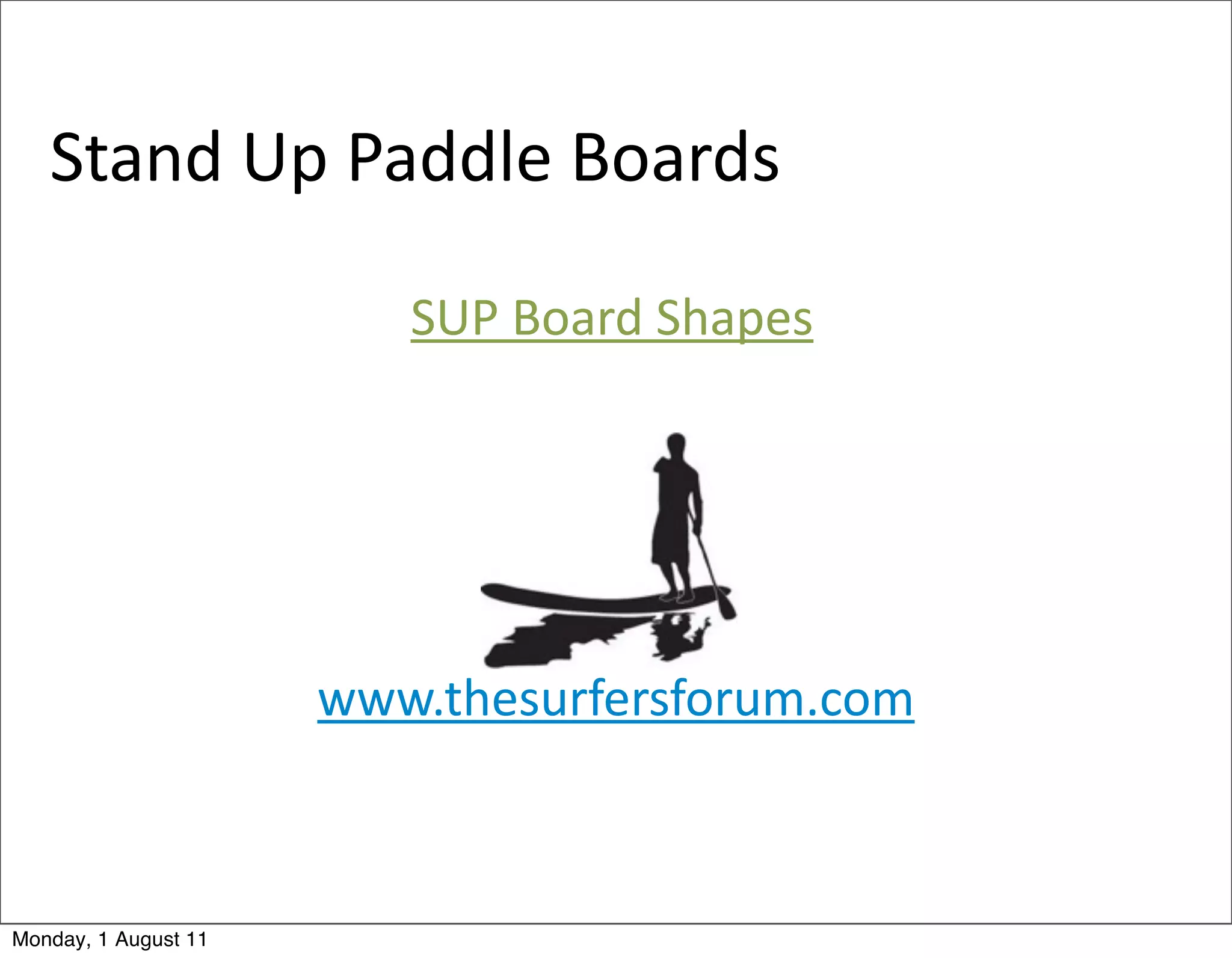 Stand up paddle board shapes PPT