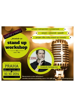 Prezentace jste VY - workshop stand up 10. 10. v Praze 