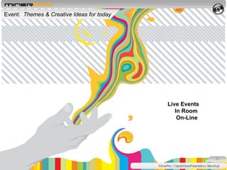 Live Events In Room   On-Line  MinerPro :: Capabilities Presentation, Stand-Up Event:  Themes & Creative Ideas for today 