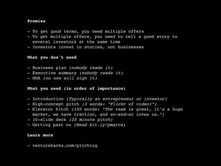Pitching Hacks at Stanford