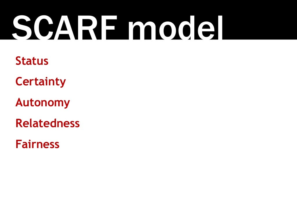 SCARF model Status Certainty Autonomy