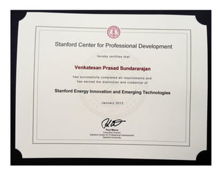 Stanford Engineering - Energy Innovation Certificate VPS