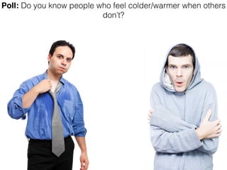 Poll: Do you know people who feel colder/warmer when others
don’t?
 