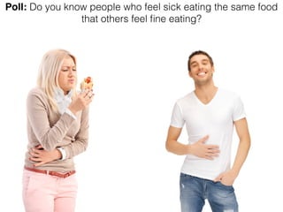 Poll: Do you know people who feel sick eating the same food
that others feel ﬁne eating?
 