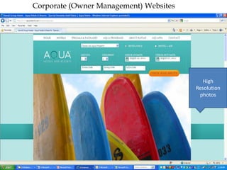 Corporate (Owner Management) Websites
                             Website Examples




                                                   High
                                                Resolution
                                                 photos
 