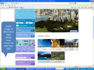 Great
 Usage of
Attractions
   Page
  Allows
   more
visitors to
 plan trip,
    SEO
 