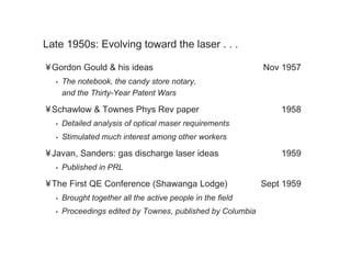 Laser Development History [Stanford laser history] | PDF