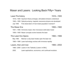 Laser Development History [Stanford laser history] | PDF