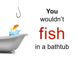 You
 wouldn’t

 fish
in a bathtub
 