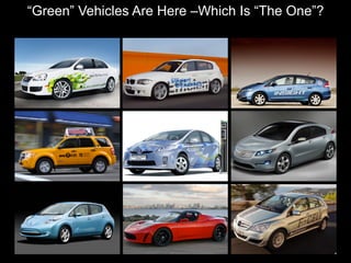 “Green” Vehicles Are Here –Which Is “The One”?
 