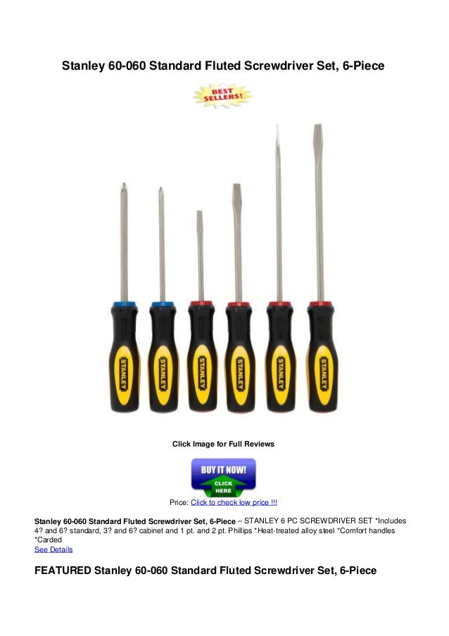 Stanley 60 060standard_fluted_screwdriver_set_6piece