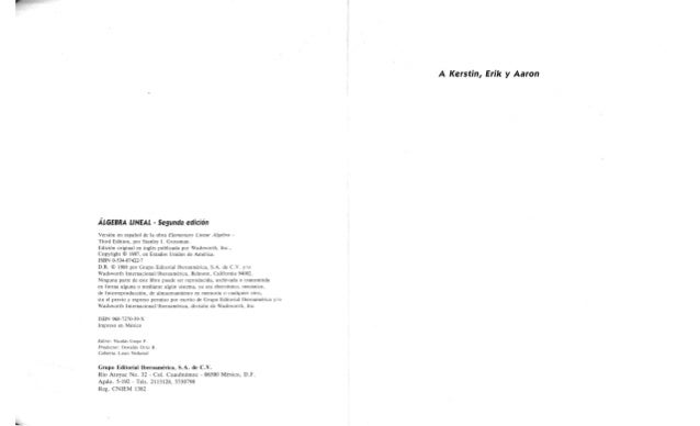 Algebra lineal stanley grossman 7 edicion solucionario - cobpo