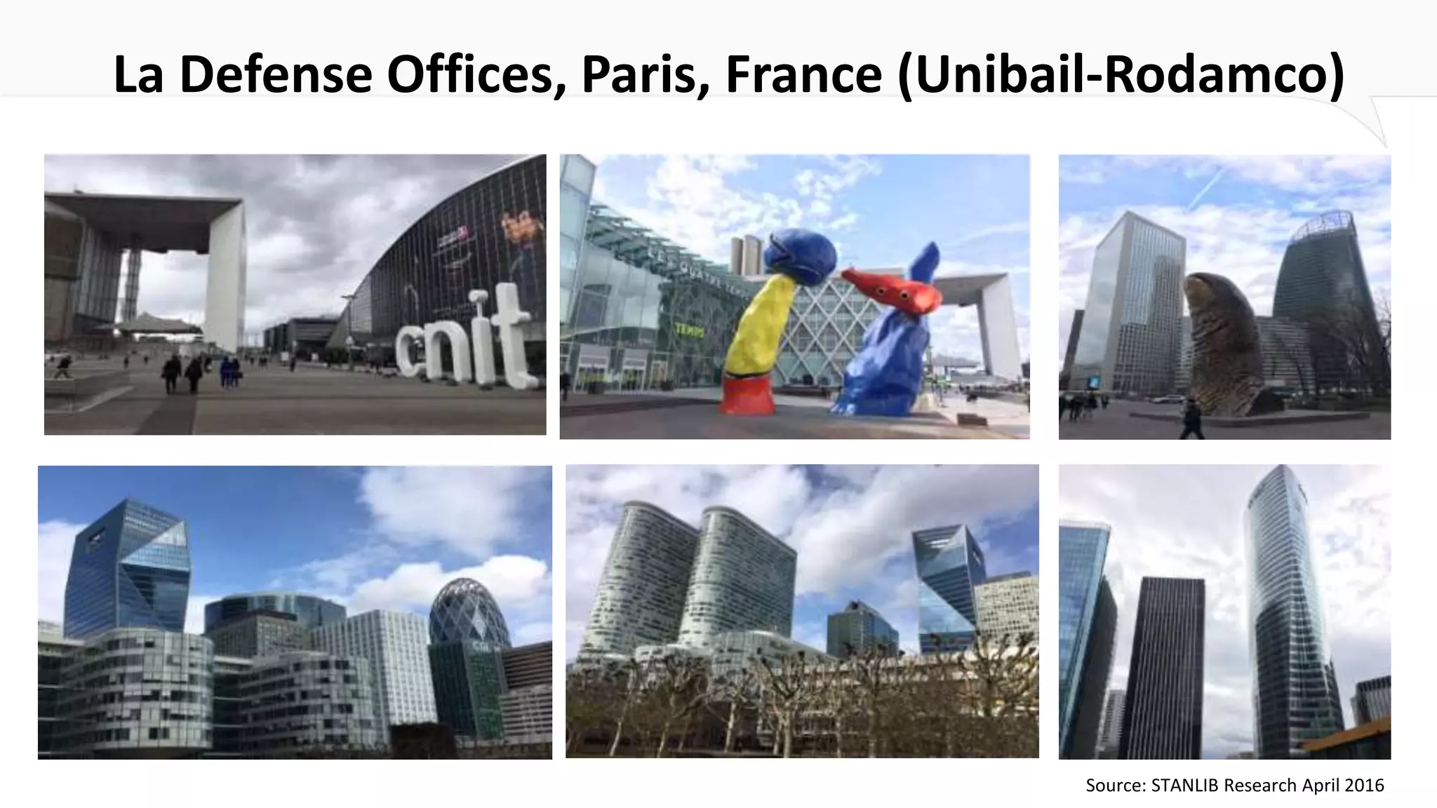 La Defense Offices, Paris, France (Unibail-Rodamco)
Source: STANLIB Research April 2016
 