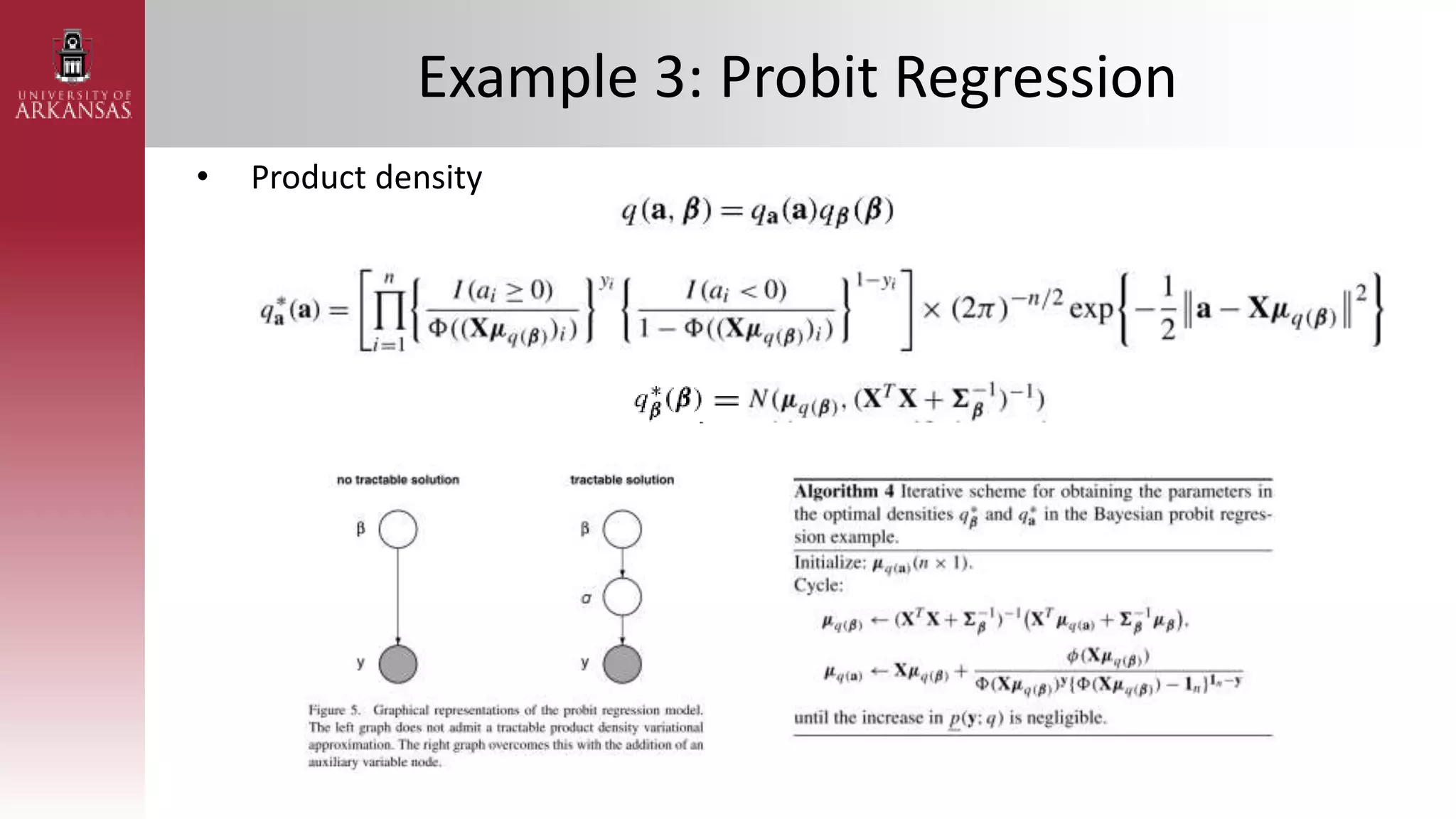 Example 3: Probit Regression
• Product density
 