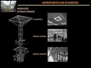 AEROPUERTO DE STANSTED MODULOS ESTRUCTURALES  LA CUBIERTA TRONCO CENTRAL TRONCO INFERIOR 