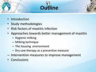 Management to prevent Staphylococcus aureus mastitis in small-scale dairy farms in Tanzania