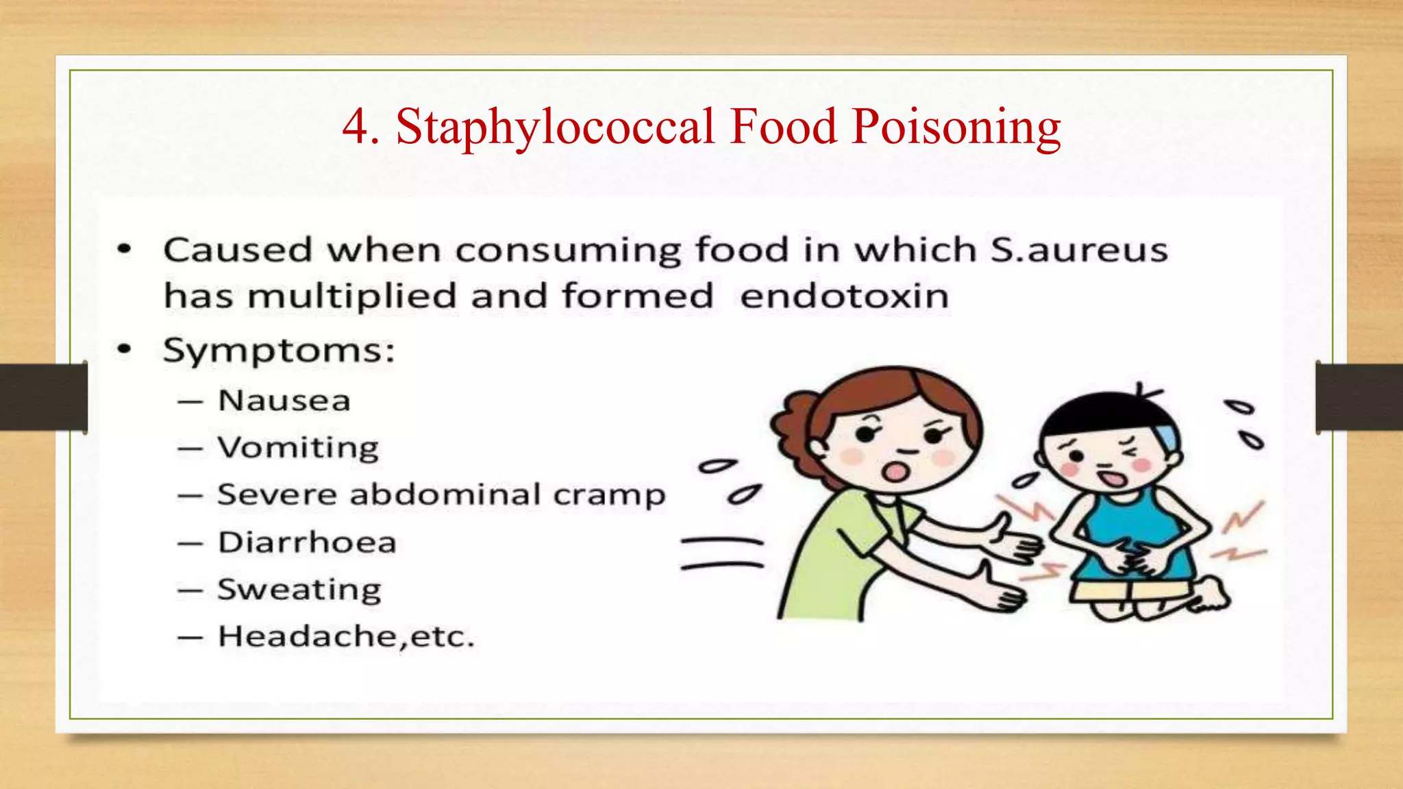 4. Staphylococcal Food Poisoning
 
