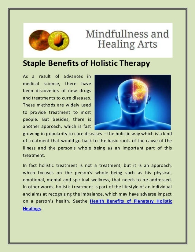 Staple benefits of holistic therapy
