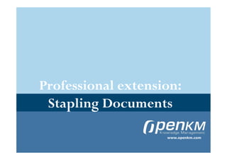 Professional extension:
 Stapling Documents

                    www.openkm.com
 