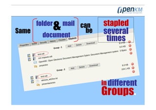 Same
       folder
                &
              mail can
                     be
                          stapled
                          several
         document
                           times




                          in different
                          Groups.
 