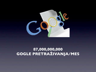 87,000,000,000
GOGLE PRETRAŽIVANJA/MES
 