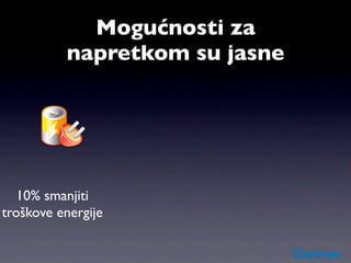 Mogućnosti za
          napretkom su jasne




   10% smanjiti
troškove energije
 