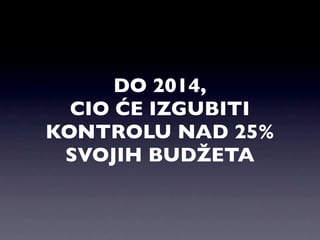 DO 2014,
  CIO ĆE IZGUBITI
KONTROLU NAD 25%
 SVOJIH BUDŽETA
 