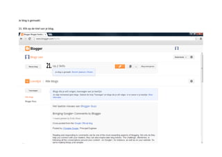Je blog is gemaakt.
21. Klik op de titel van je blog.
 