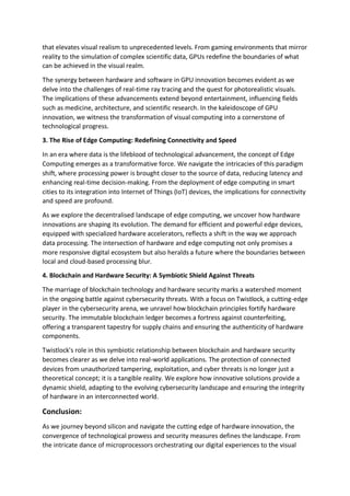 Beyond Silicon: Navigating the Cutting Edge of Hardware Innovation | PDF