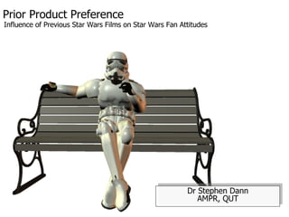 Prior Product Preference Dr Stephen Dann AMPR, QUT Influence of Previous Star Wars Films on Star Wars Fan Attitudes 