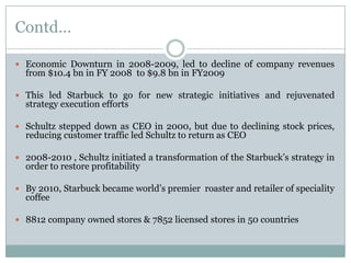 starbucks strategy and internal initiatives to return to profitable growth