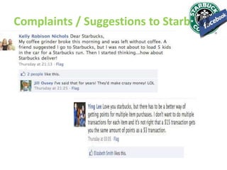 Complaints / Suggestions to Starbucks
 