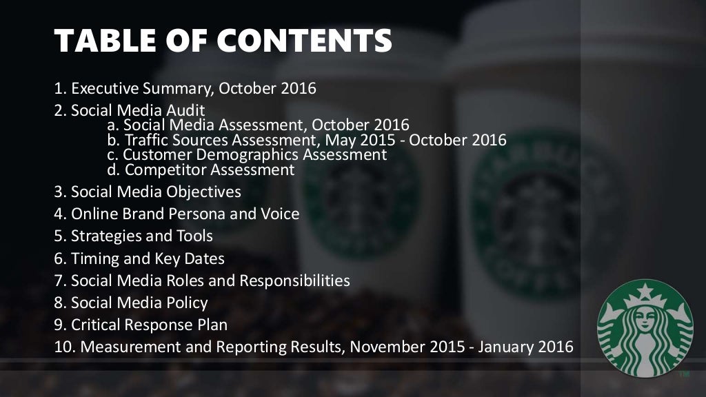 Starbucks 2017 Social Media Strategy