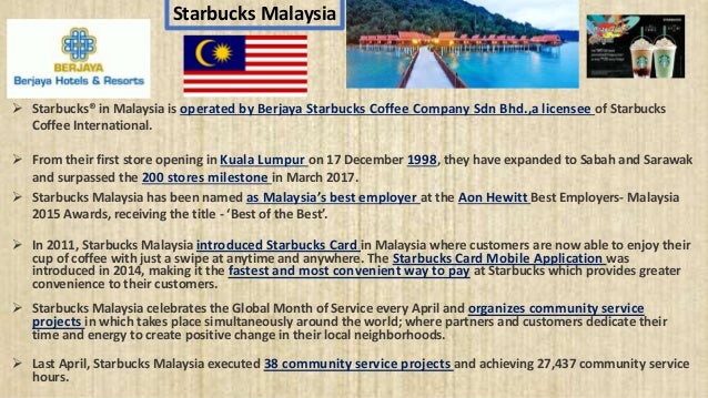 Starbucks - Entry Modes used for markets around the world