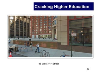 13
Cracking Higher Education
46 West 14th
Street
 