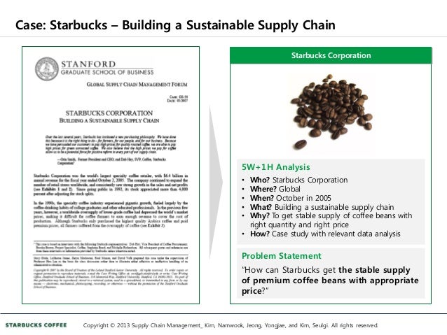 starbucks case study building sustainable supply chain starbuck supply chain