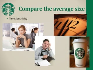Compare the average size
• Time Sensitivity
 