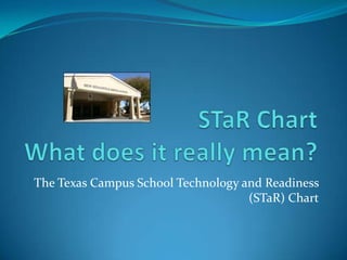 STaR ChartWhat does it really mean? The Texas Campus School Technology and Readiness (STaR) Chart 