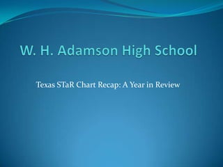 W. H. Adamson High School  Texas STaR Chart Recap: A Year in Review 