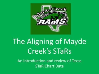 The Aligning of Mayde
    Creek’s STaRs
 An introduction and review of Texas
          STaR Chart Data
 