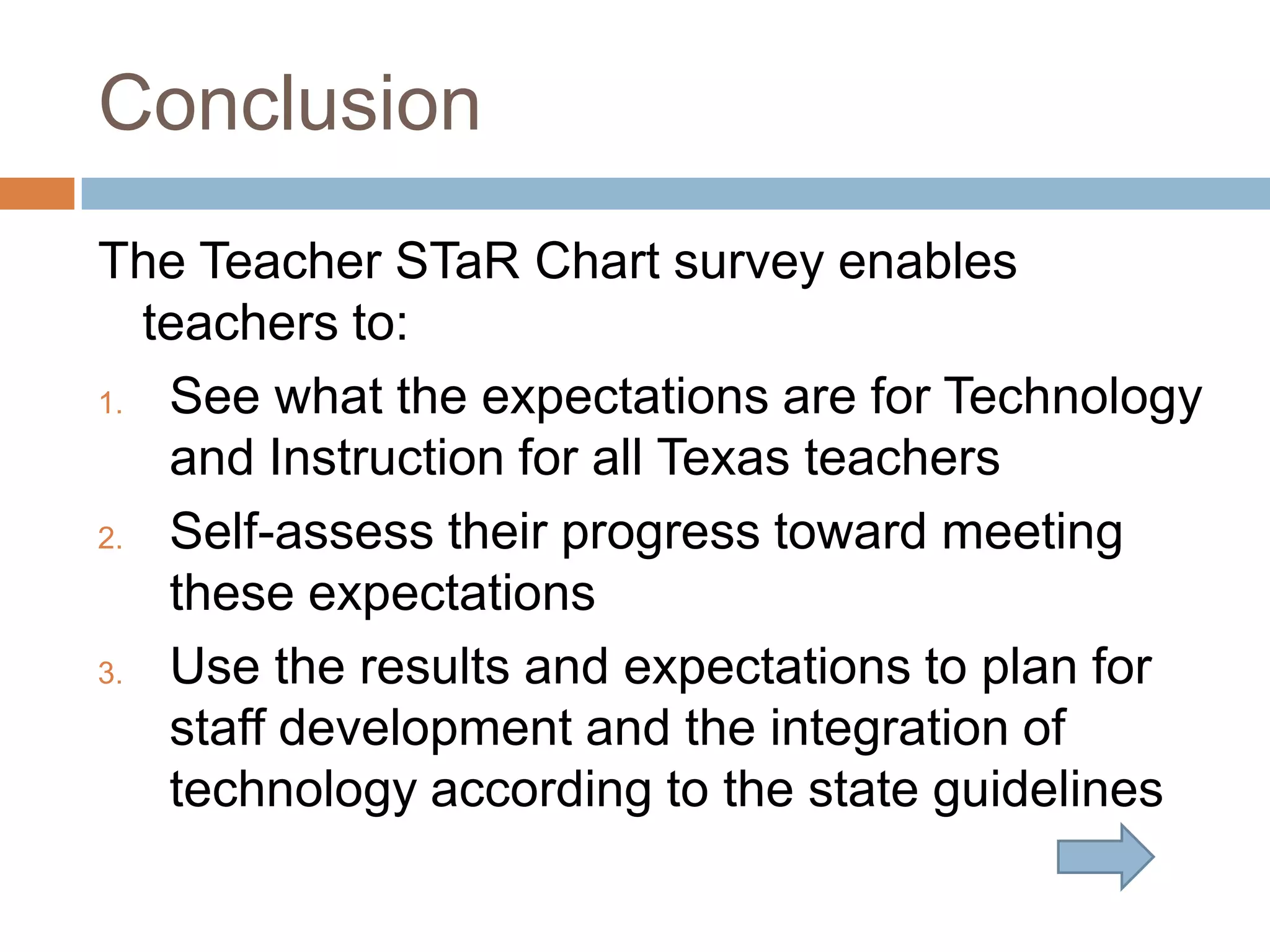 Target (score 21-24)Leadership Administration and Instructional Support: Six Focus AreasLeadership and VisionPlanningInstructional SupportCommunication and CollaborationBudgetLeadership and Support for Online Learning