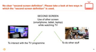 70
No clear “second screen definition”. Please take a look at two ways in
which the “second screen definition” is used.
SE...