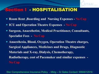 Hospitalisation Insurance Examples Star comprehensive health insurance presentation | PPTX