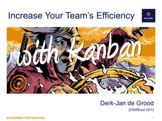 Increase Your Team’s Efficiency

Derk-Jan de Grood
STAREast 2013
1

 