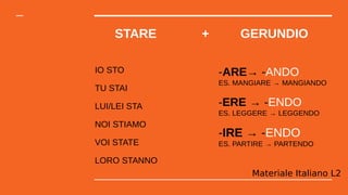 Mastering the Italian Verb 'Stare' with Gerundio for L2 Learners | PDF