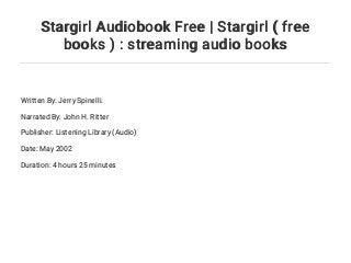 audio book stargirl audio book stargirl