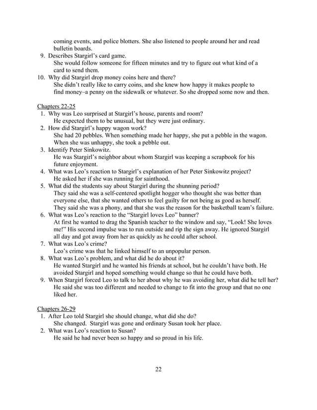 Stargirl lesson plan